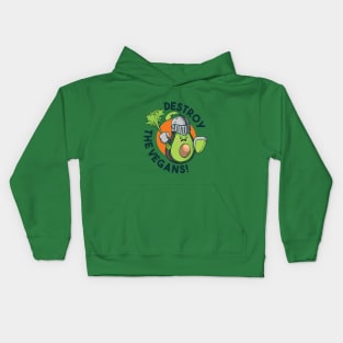 Avocado Destroy the Vegans Kids Hoodie